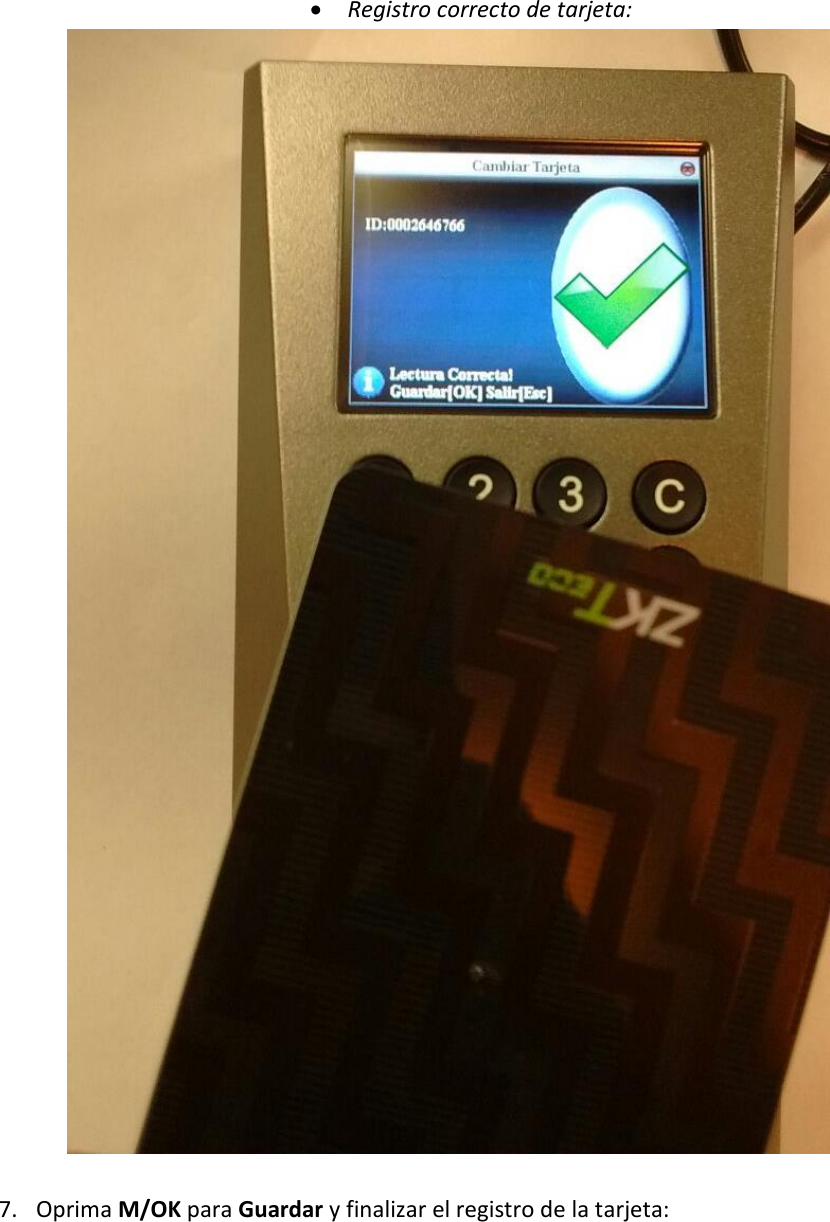 Page 8 of 9 - Manual Para Registrar Tarjetas A Usuarios En Terminales RFID
