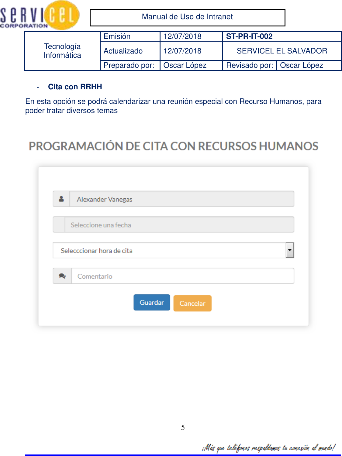 Page 6 of 10 - Manual De Inspección Garantía Intranet