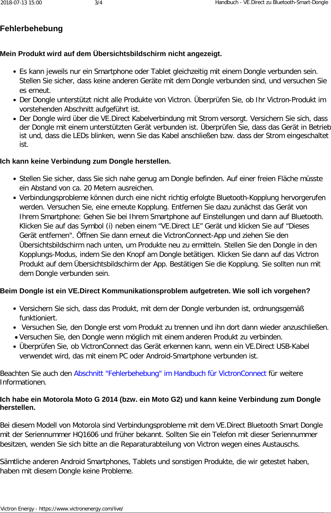 Page 3 of 4 - Manual - VE.Direct To Bluetooth Smart Dongle Manual-VE.Direct-to-Bluetooth--Smart-Dongle-DE