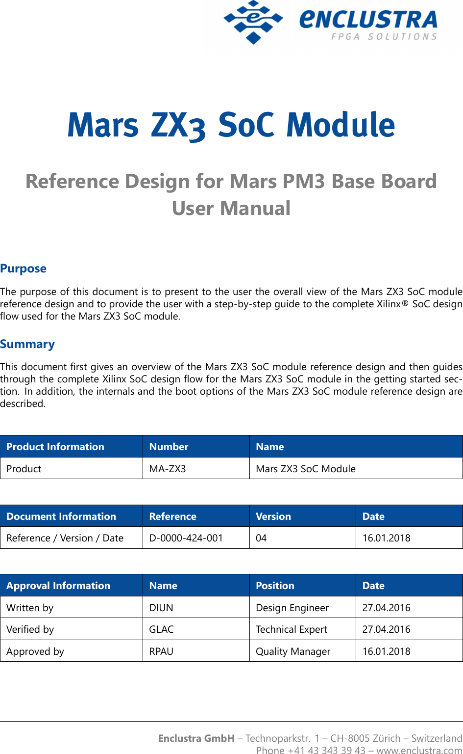 Mars ZX3 Reference Design For PM3 User Manual