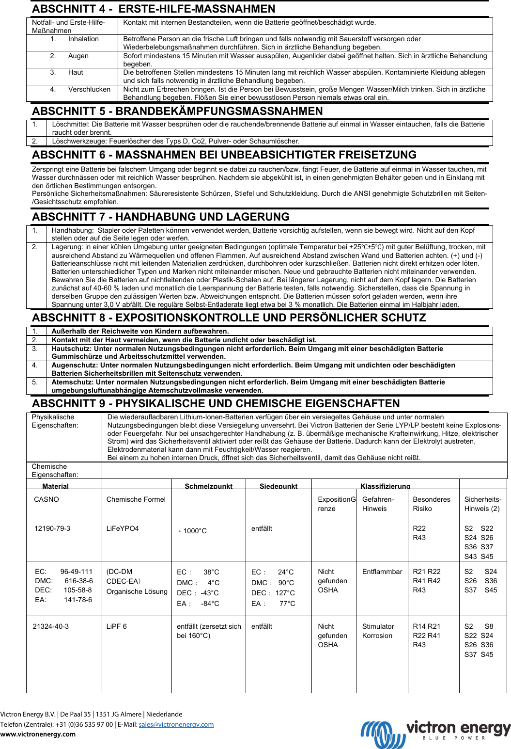 Page 2 of 3 - Victron Energy Battery Material-Safety-Data-Sheet-Peak--Power-Pack-DE