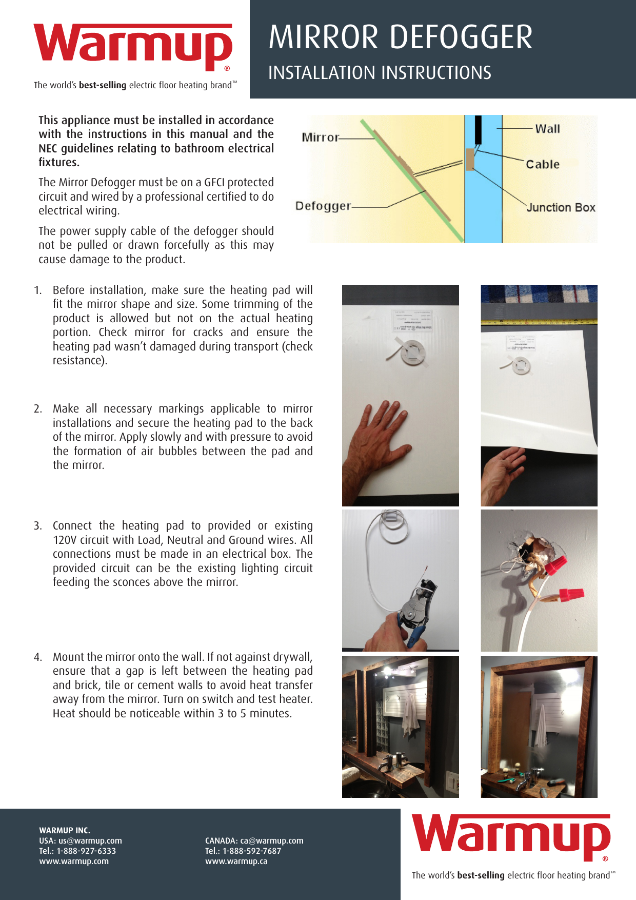 Mirror Defogger Instructions