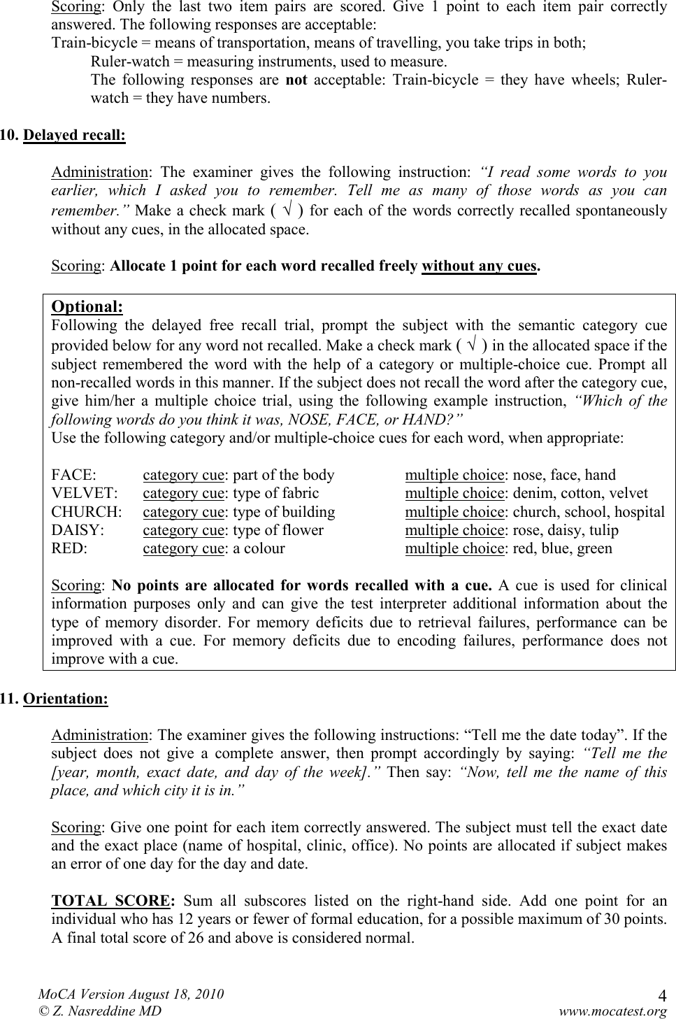 Page 4 of 4 - MoCA-Instructions-English Vrsion 7.2 Mo CA-Instructions-English 2010