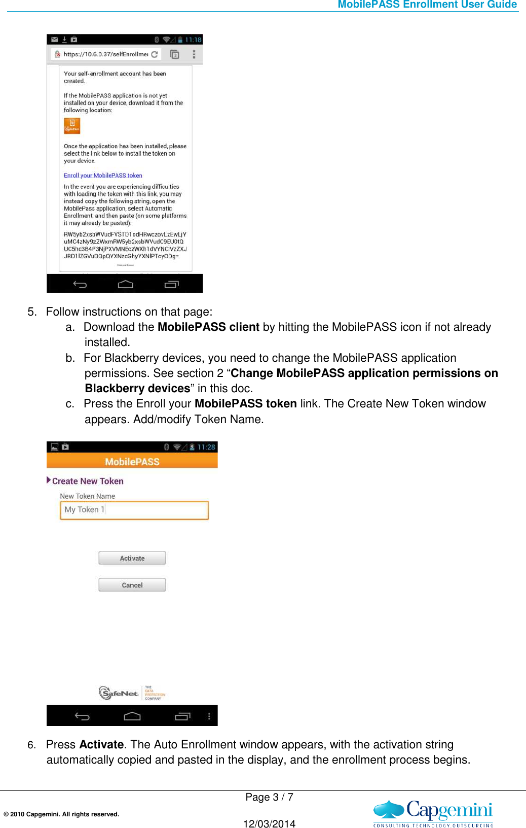 Page 4 of 7 - MobilePASS Enrollment User Guide Mobile PASS
