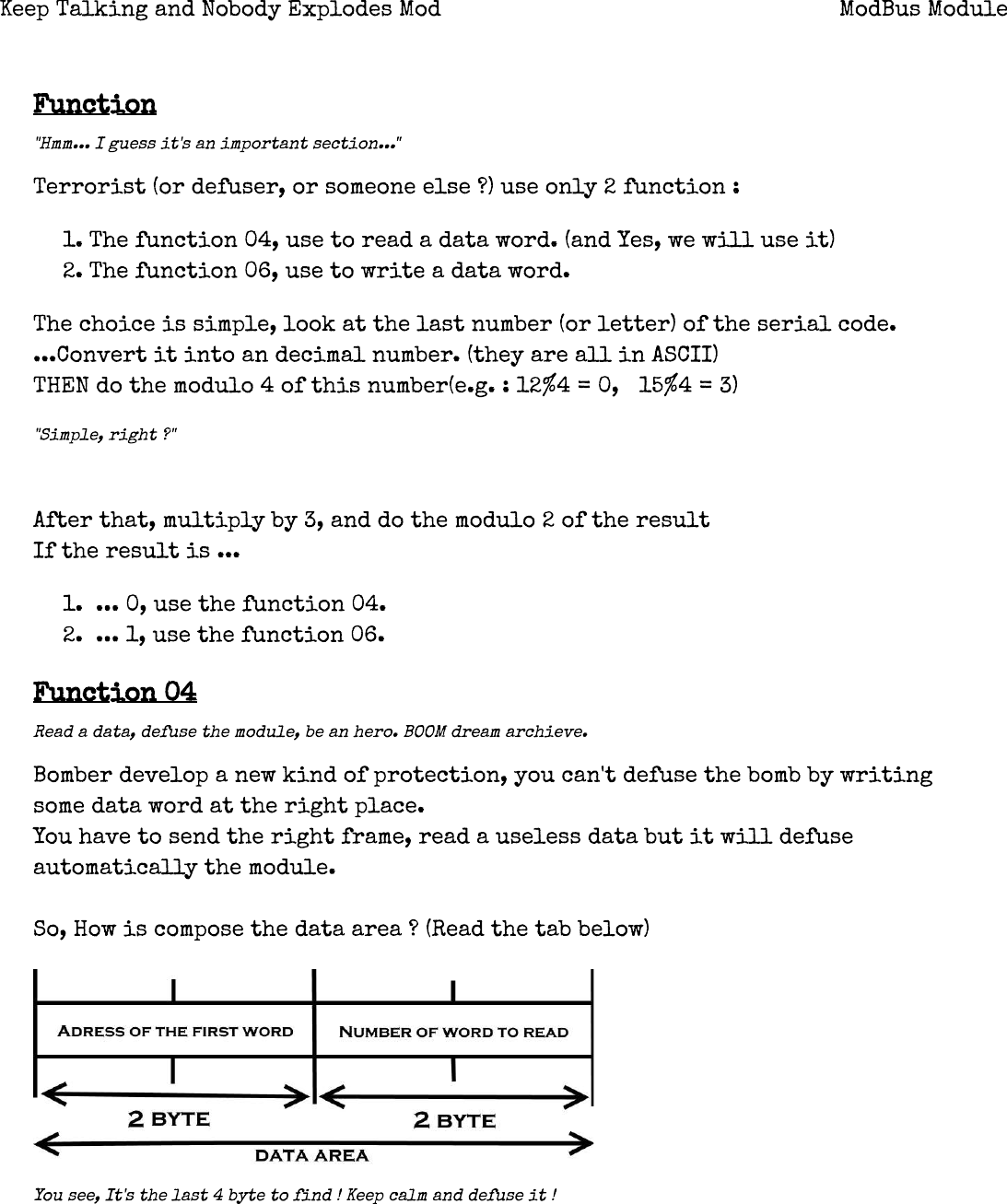 Page 2 of 5 - ModBus Module â•ﬂ Keep Talking And Nobody Explodes Mod Bus Manual PDF V1.0