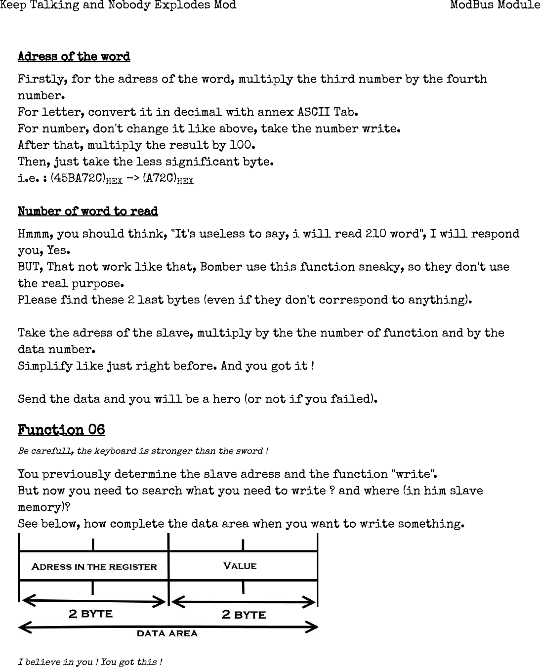 Page 3 of 5 - ModBus Module â•ﬂ Keep Talking And Nobody Explodes Mod Bus Manual PDF V1.0