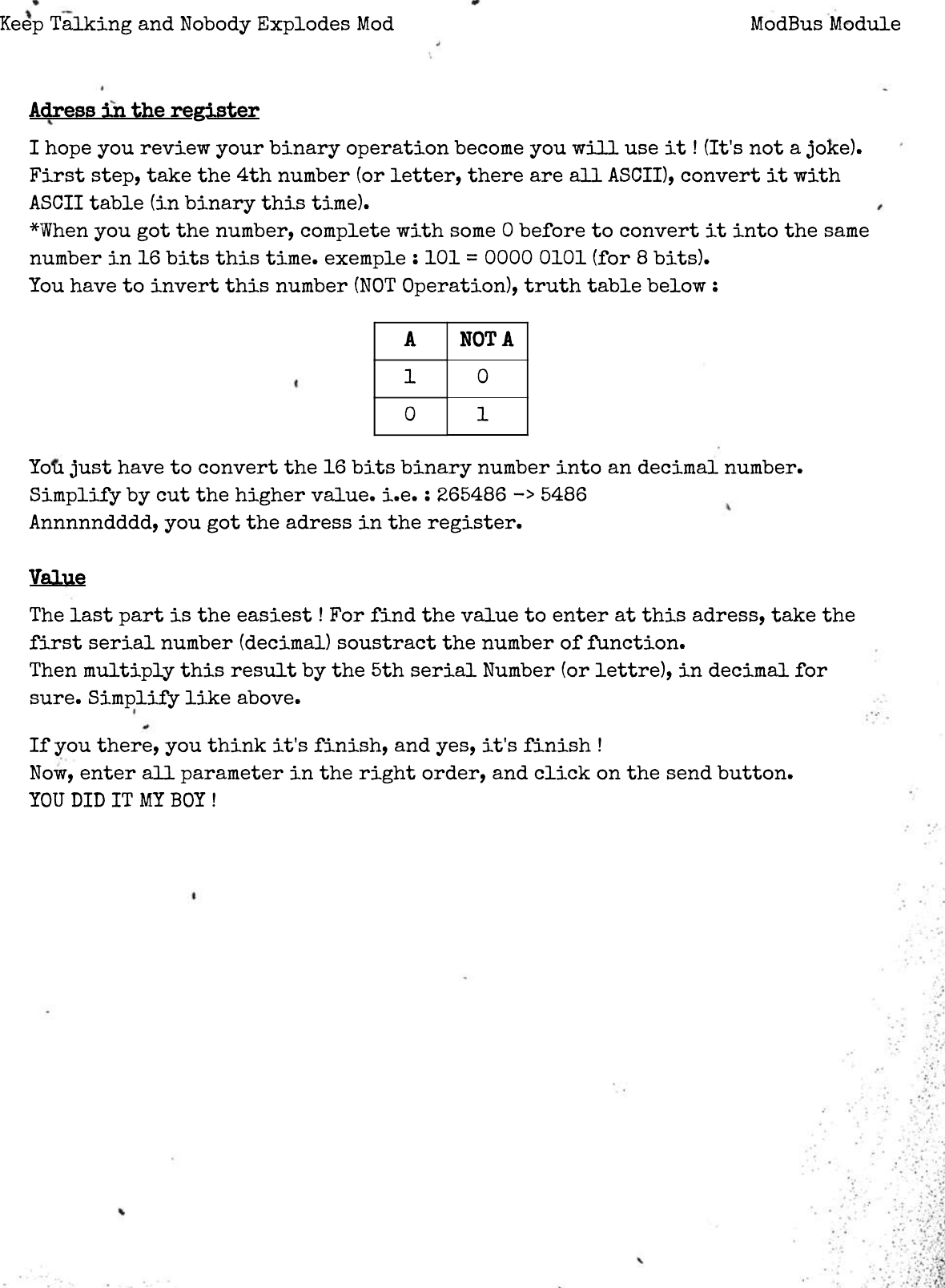 Page 4 of 5 - ModBus Module â•ﬂ Keep Talking And Nobody Explodes Mod Bus Manual PDF V2.2