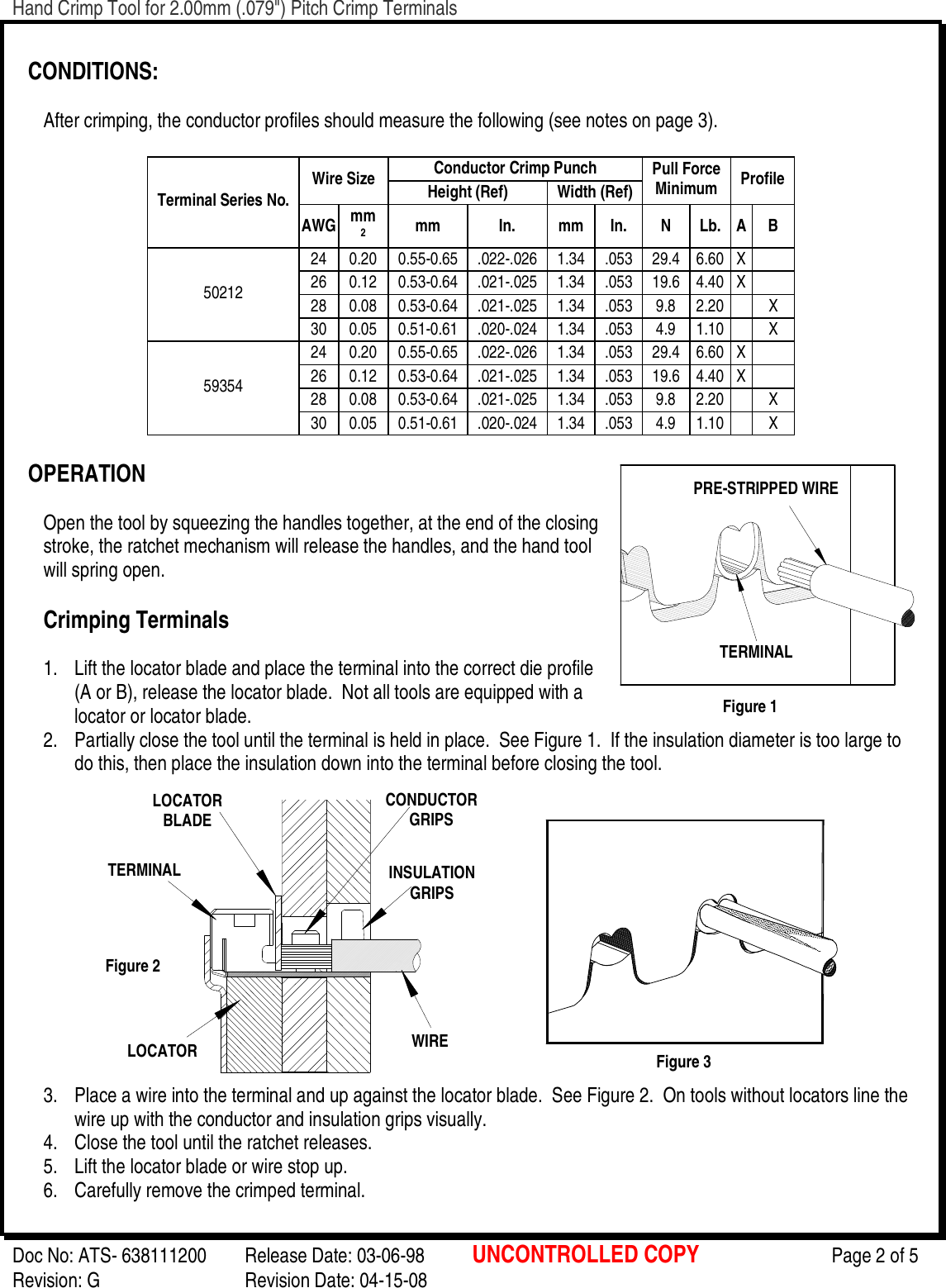 Page 2 of 5 - Molex Hand Crimp Tool Instructions