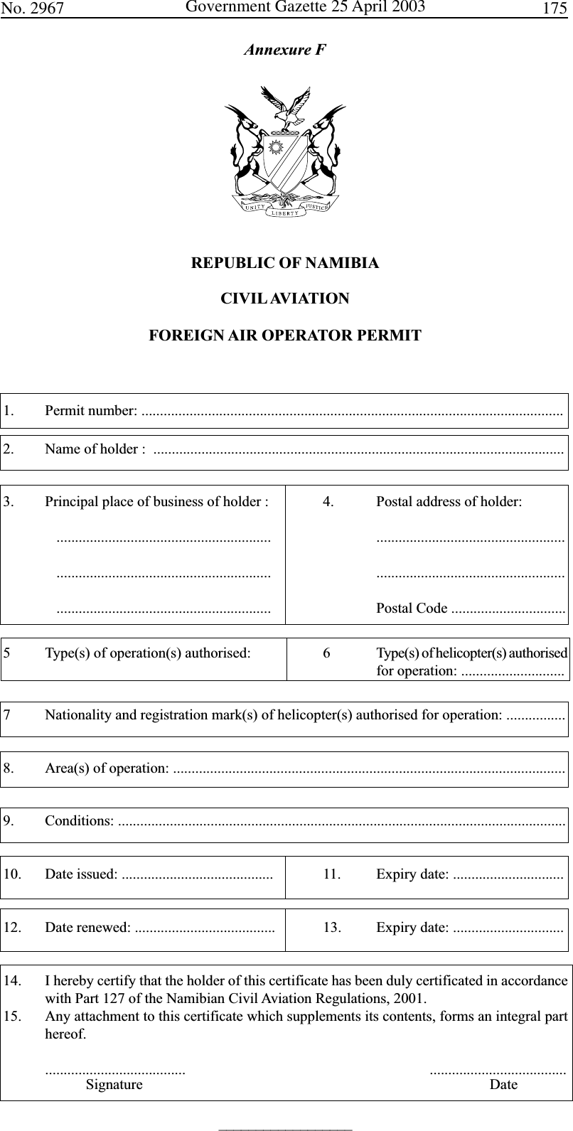 Page 8 of 8 - NAMCATS 121 -forms Gaz 2967-part 3