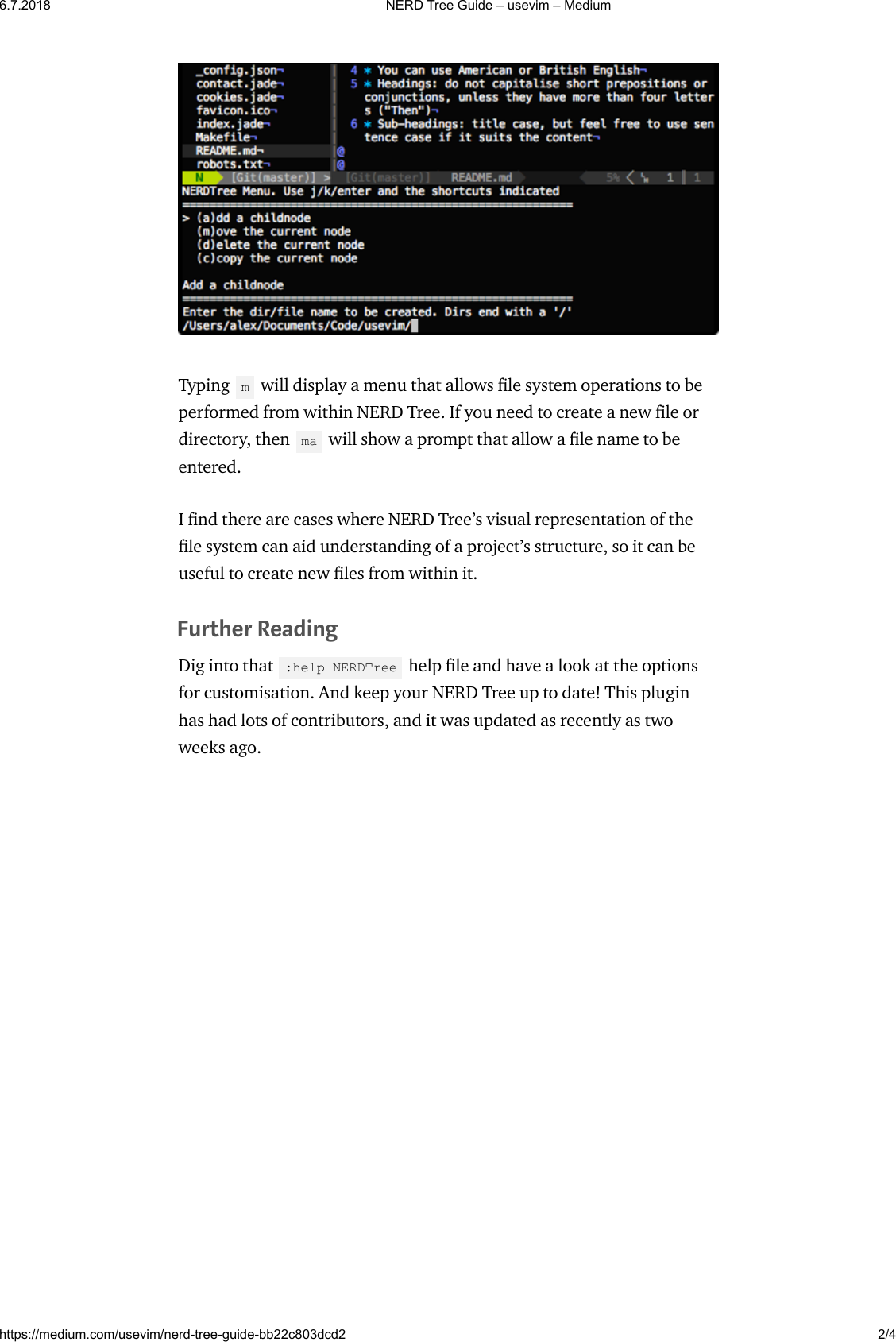 Page 2 of 4 - NERD Tree Guide – Usevim Medium