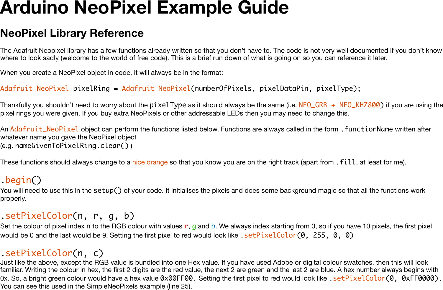Page 1 of 3 - Neo Pixel Example Code Guide