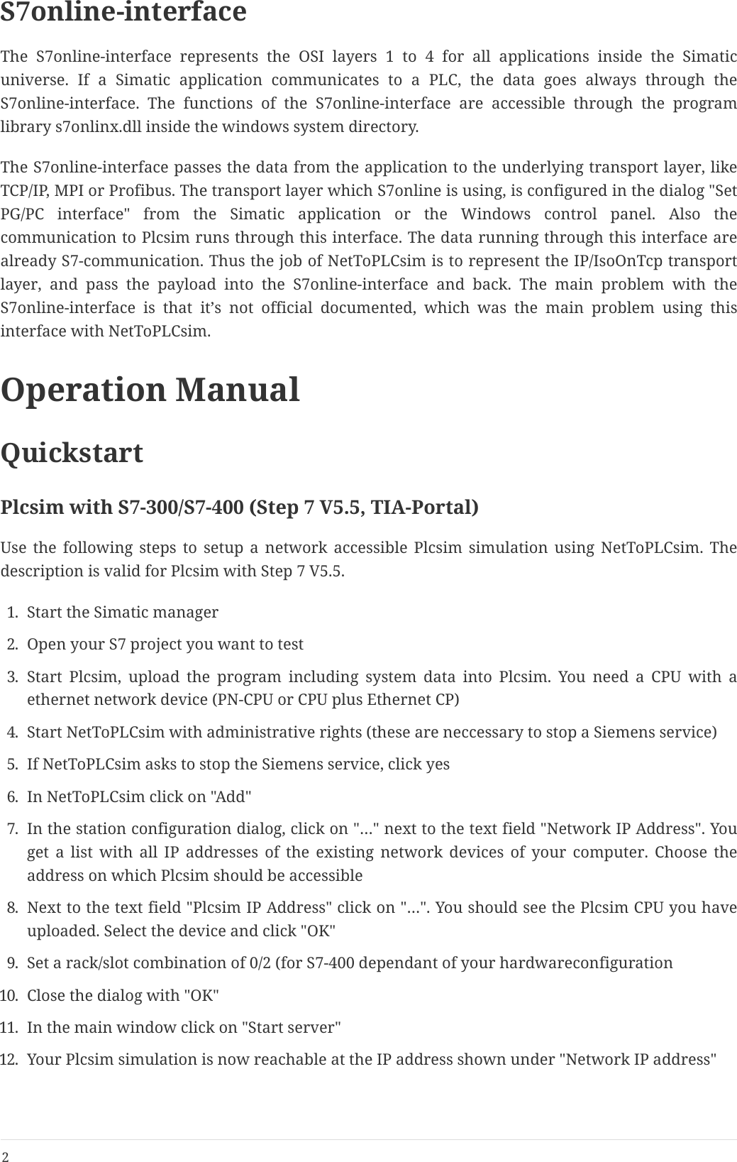 Page 3 of 11 - NetToPLCsim: Network Extension For Plcsim Net To PLCsim-Manual-en