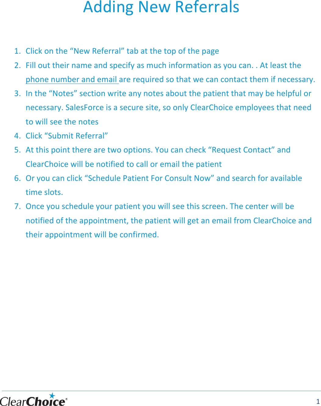 Page 1 of 1 - New Referral Instructions