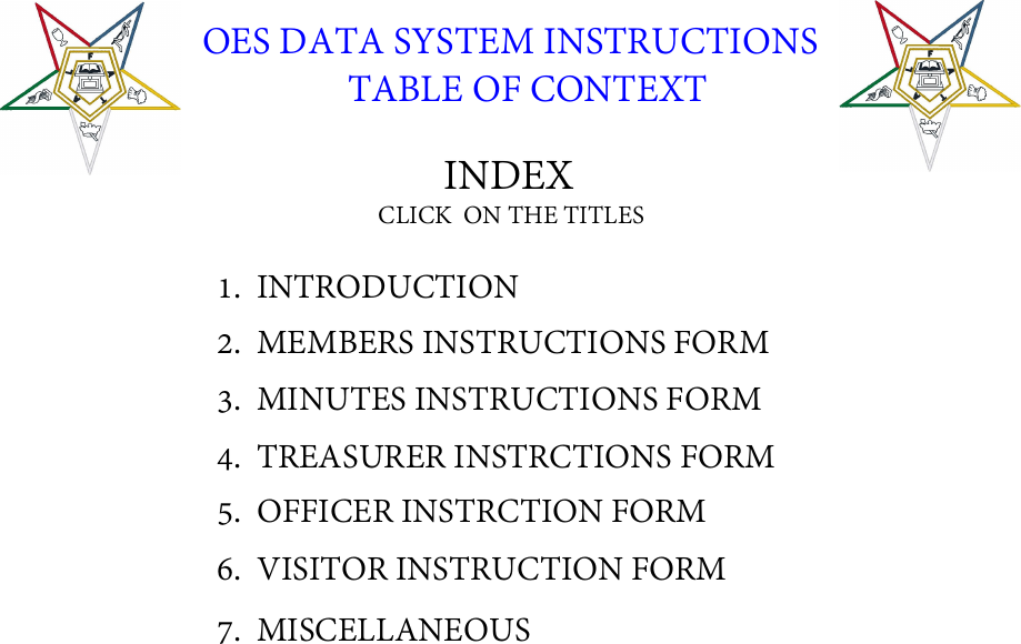 Page 1 of 8 - OES DATA SYSTEM INSTRUCTIONS