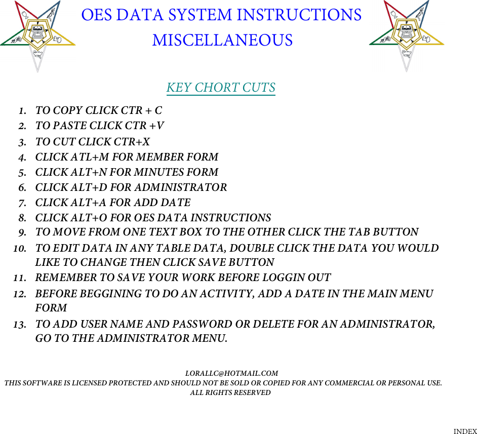 Page 8 of 8 - OES DATA SYSTEM INSTRUCTIONS