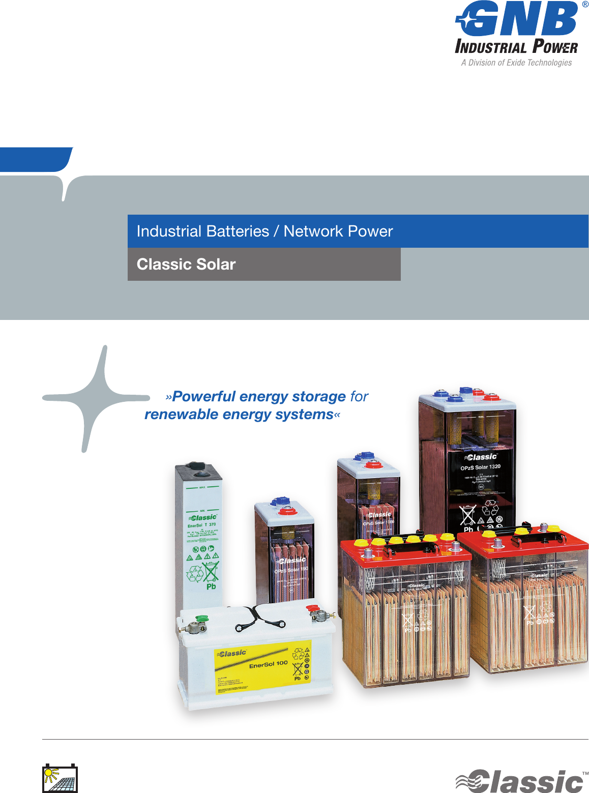 Page 1 of 12 - GNB NP Classic Solar OPz S Battery
