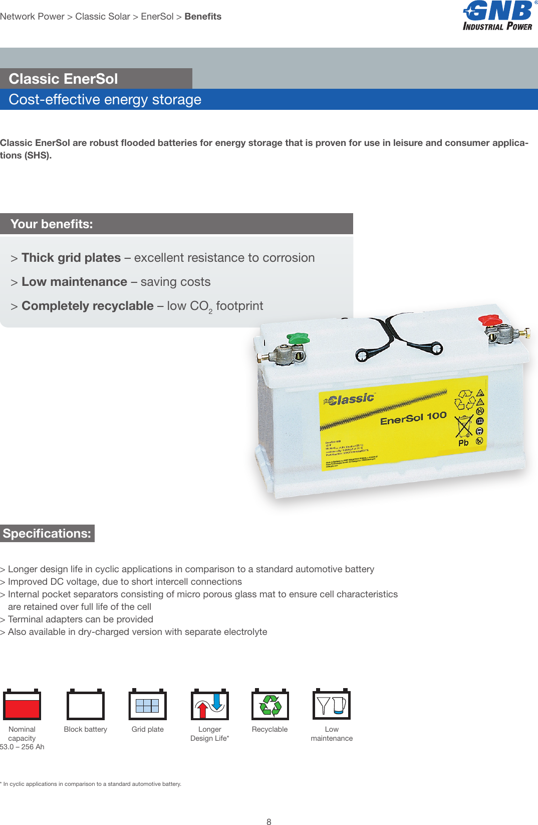 Page 8 of 12 - GNB NP Classic Solar OPz S Battery