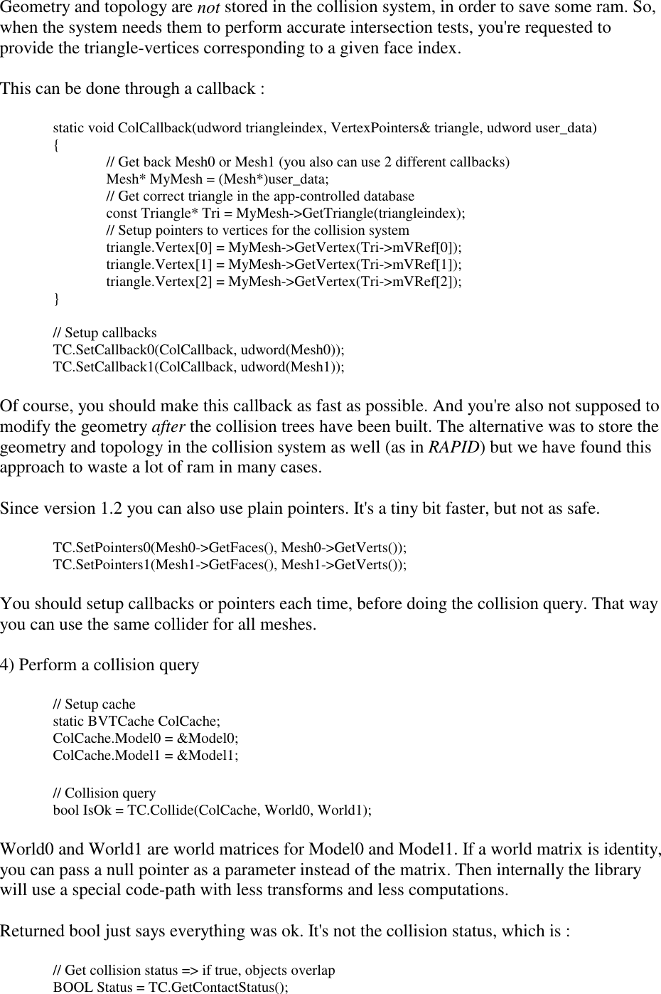 Page 5 of 12 - III. Colliders And Collision Queries Opcode User Manual