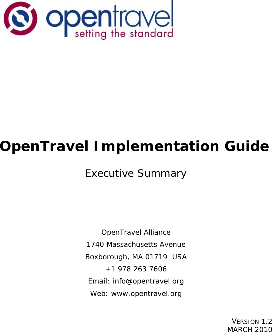 open travel alliance standard