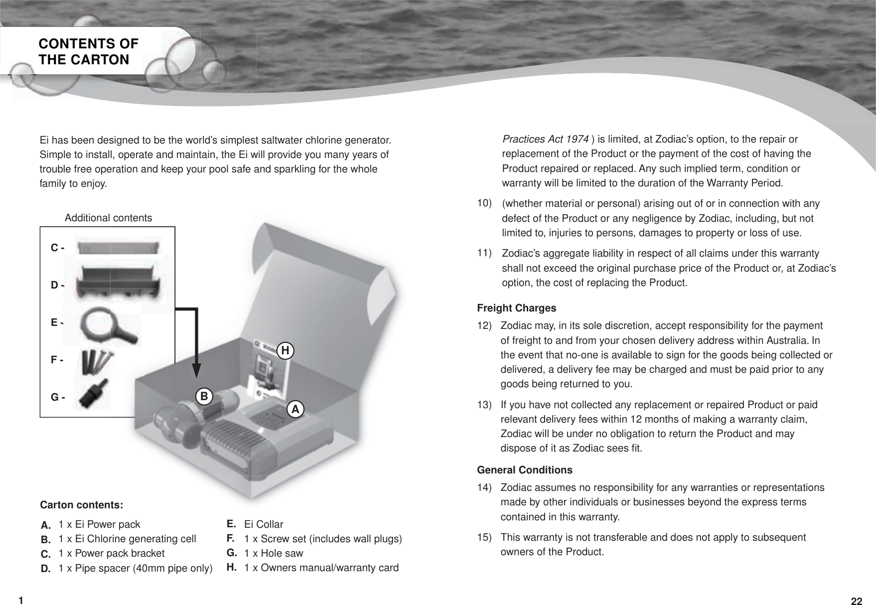 Page 2 of 12 - !! Operating Manual Zodiac Ei Series