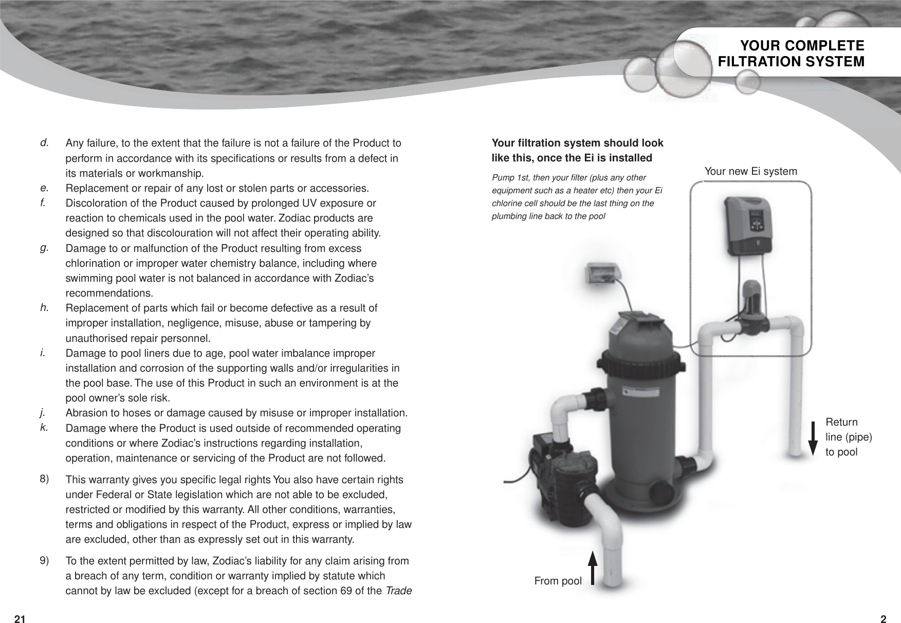 Page 3 of 12 - !! Operating Manual Zodiac Ei Series