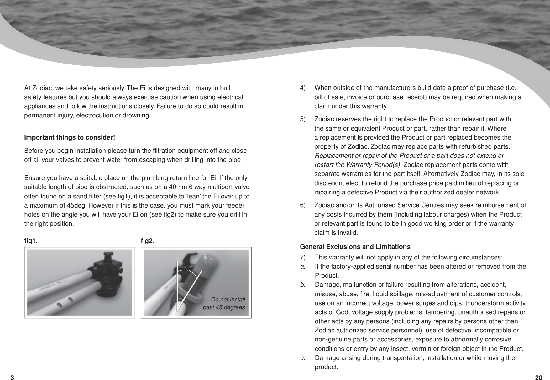 Page 4 of 12 - !! Operating Manual Zodiac Ei Series