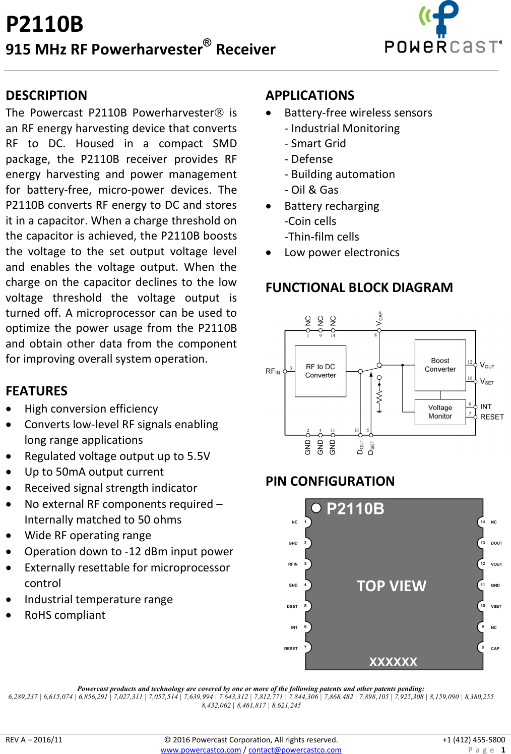 Page 1 of 11 - P2110B Datasheet V1.3 P2110B-Datasheet-v1.3