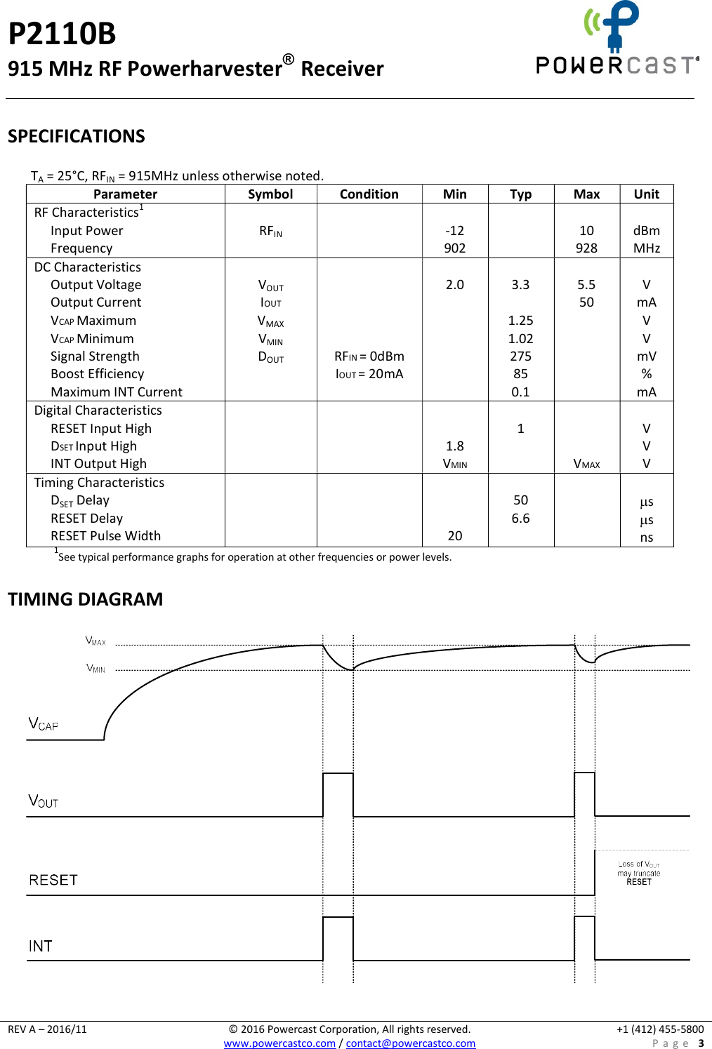 Page 3 of 11 - P2110B Datasheet V1.3 P2110B-Datasheet-v1.3