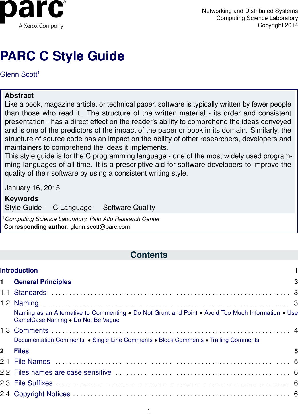 PARC C Style Guide
