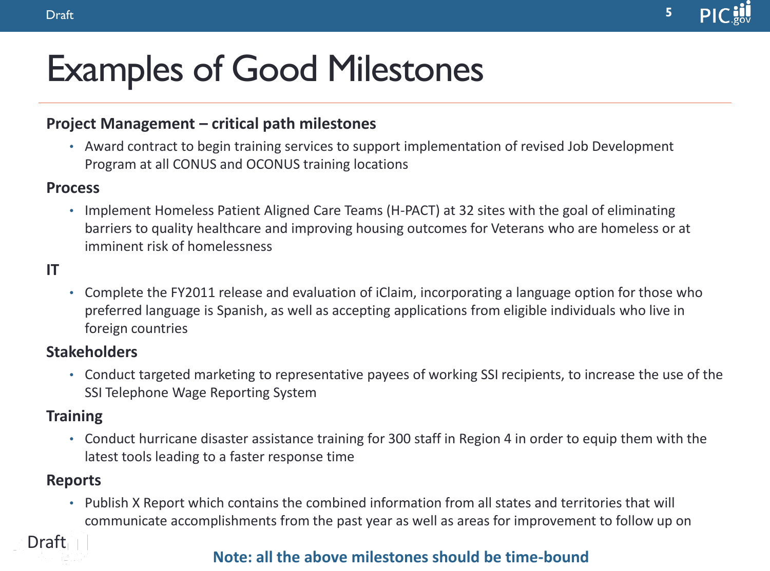 Page 5 of 6 - PIC S 2012 Milestone Best Practices Guide