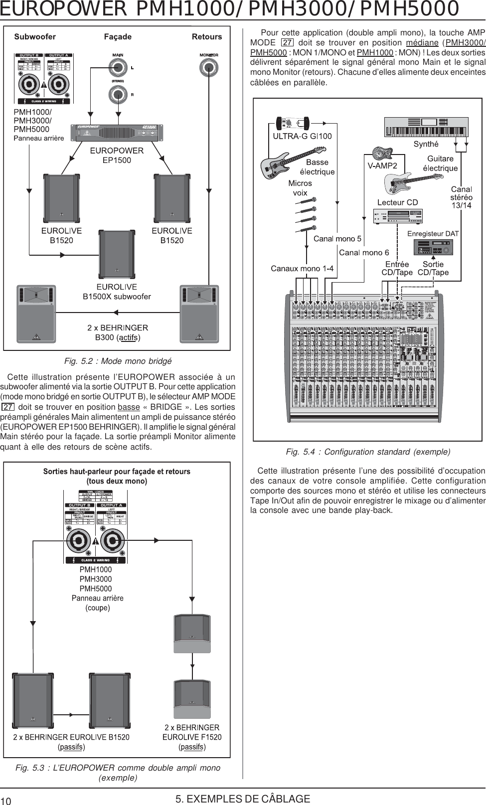 Page 10 of 12 - Behringer PMH1000 User Manual (French) P0115 M FR