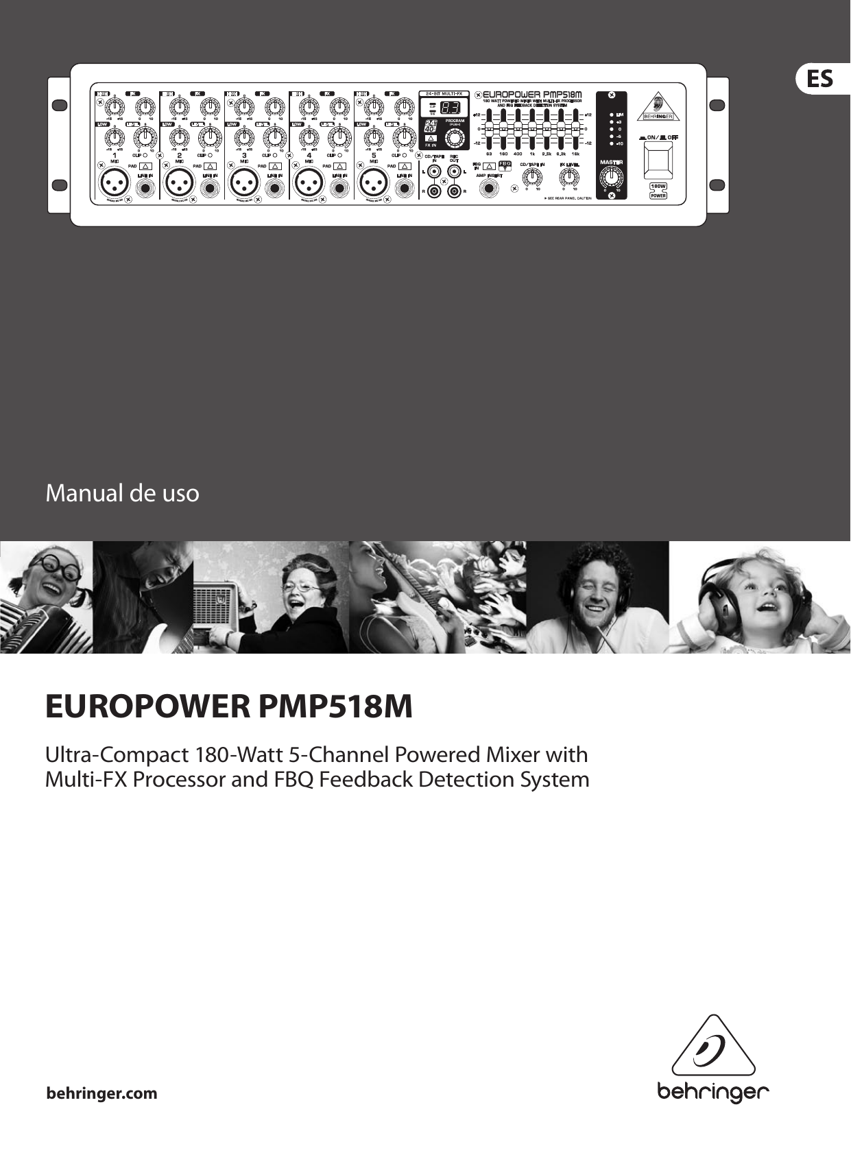 Page 1 of 11 - EUROPOWER PMP518M Behringer User Manual (Spanish) P0672 M ES