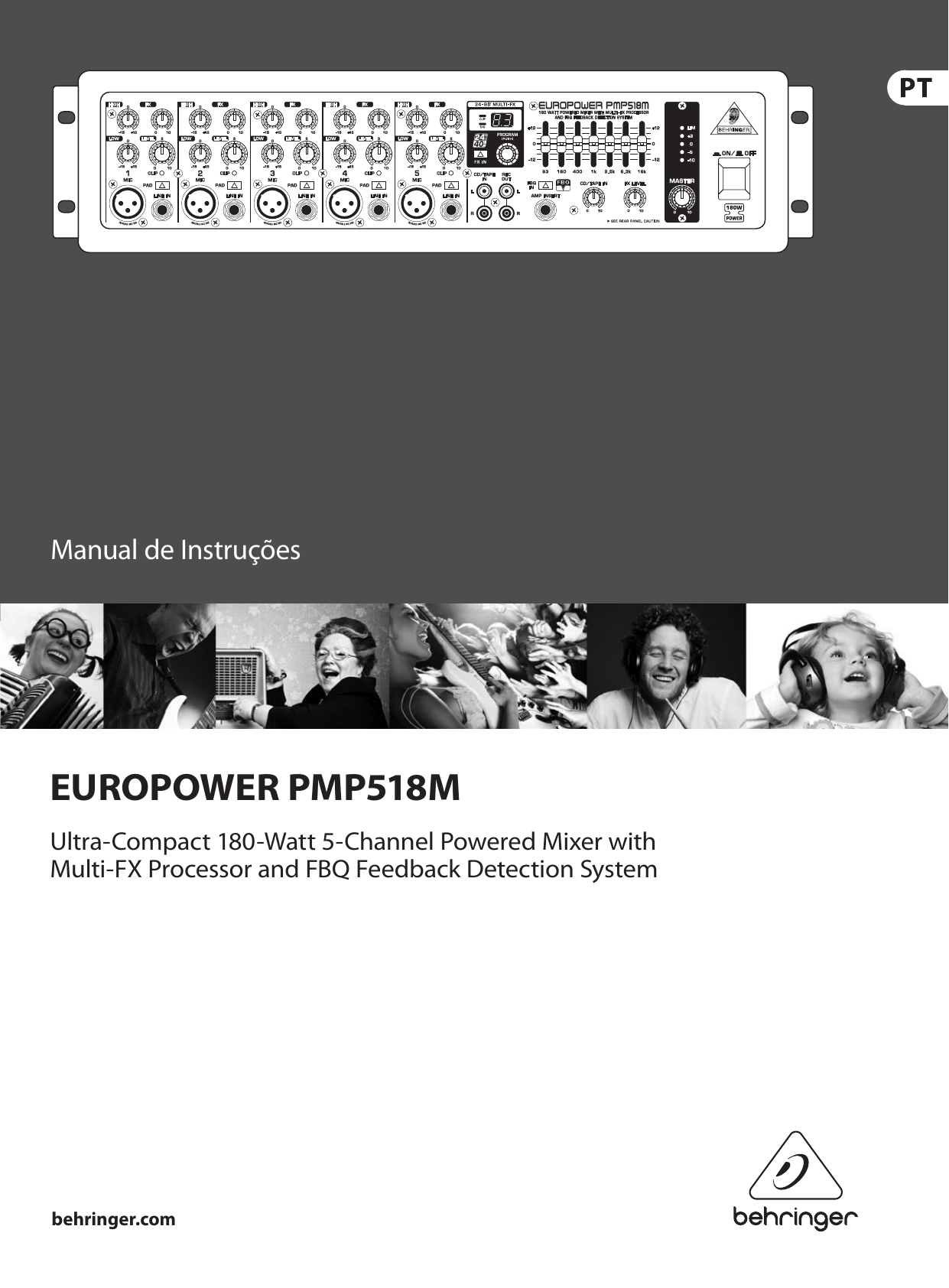 Page 1 of 11 - EUROPOWER PMP518M Behringer User Manual (Portuguese) P0672 M PT