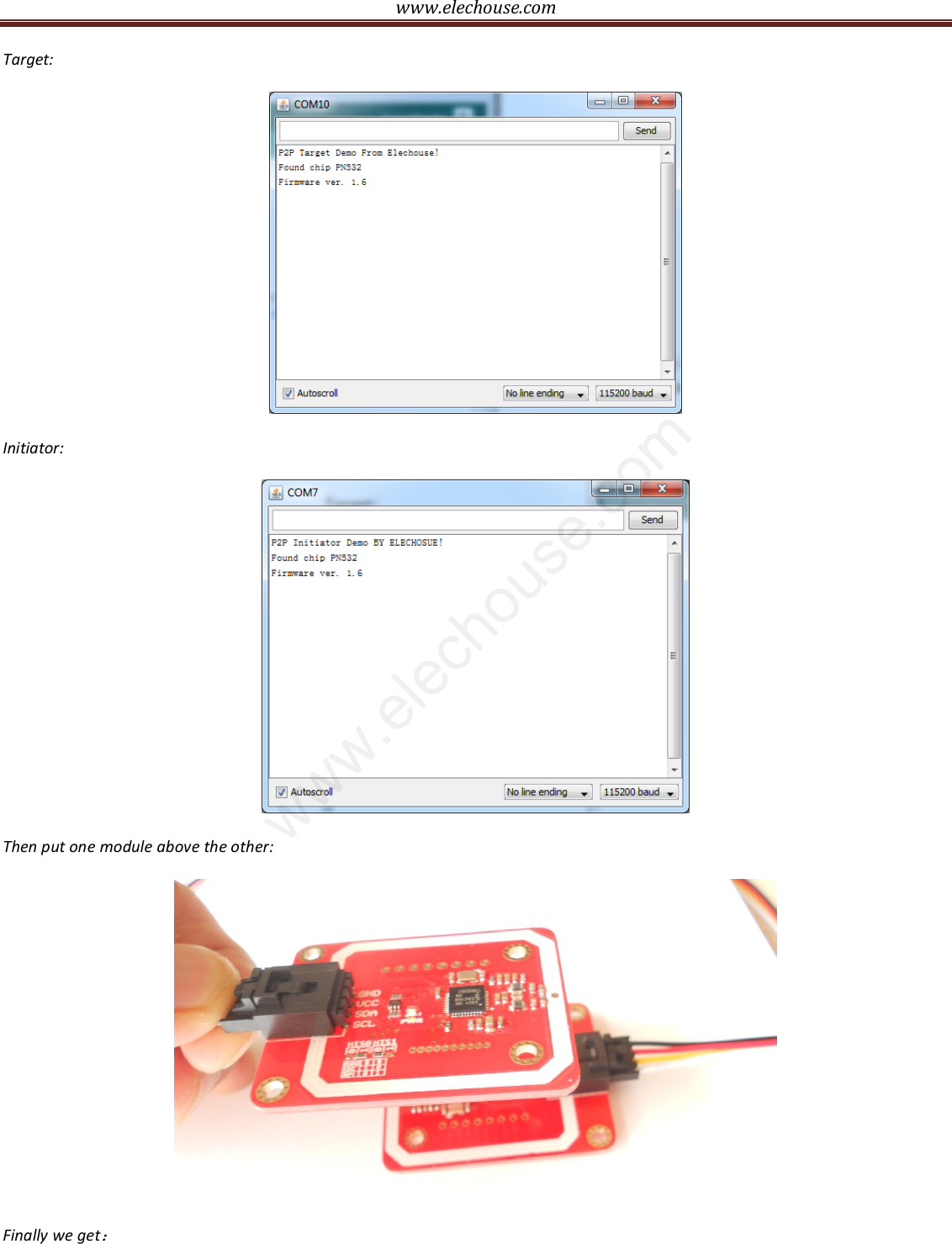 Page 9 of 11 - Www.elechouse.com PN532 NFC RFID Module Manual