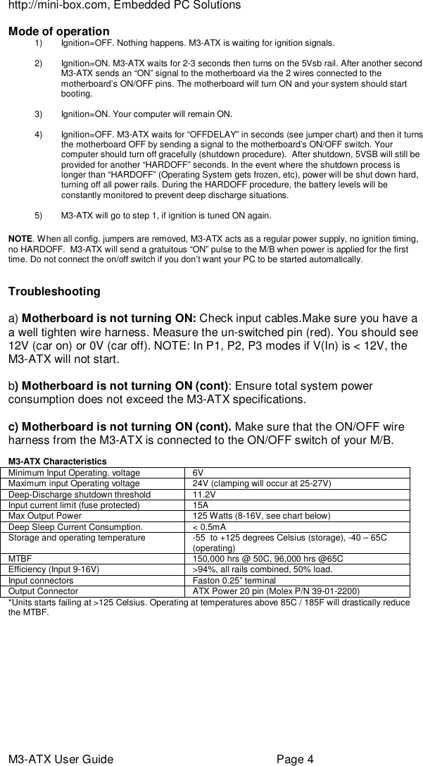 Page 4 of 5 - M3-ATX PWR-M3-ATX-manual