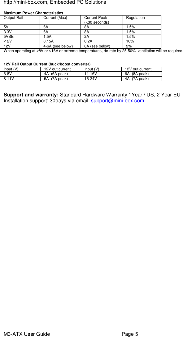 Page 5 of 5 - M3-ATX PWR-M3-ATX-manual