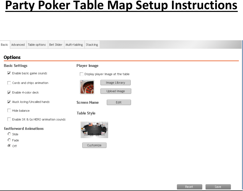 Page 1 of 5 - Party Poker Table Map Setup Instructions