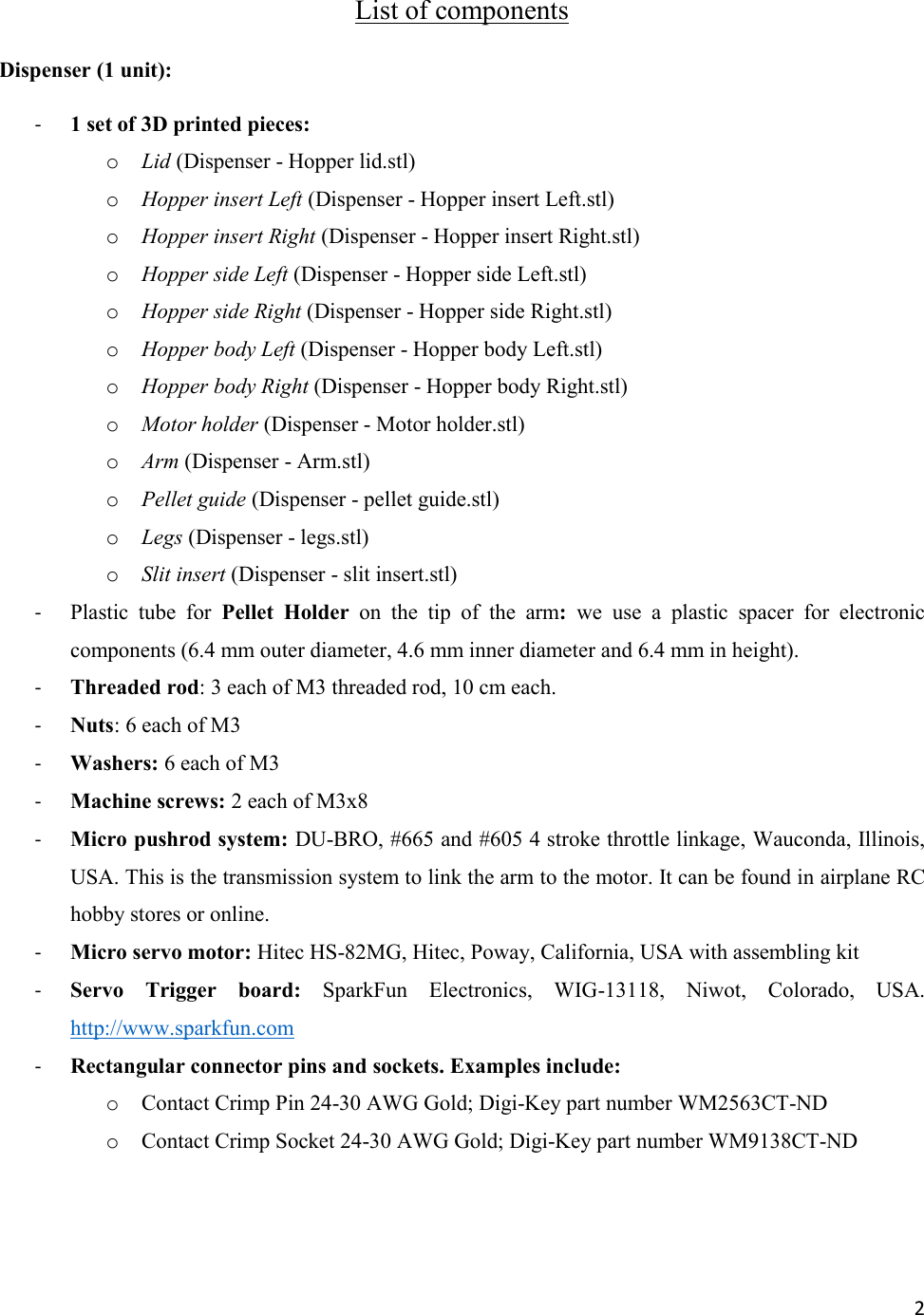 Page 2 of 8 - Pellet Dispenser Assembly Manual