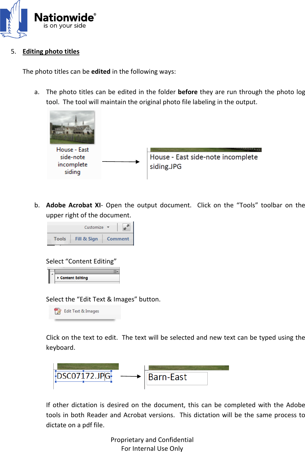 Page 4 of 5 - Photo Log Tool Version 1.0 Instructionsx Instructions