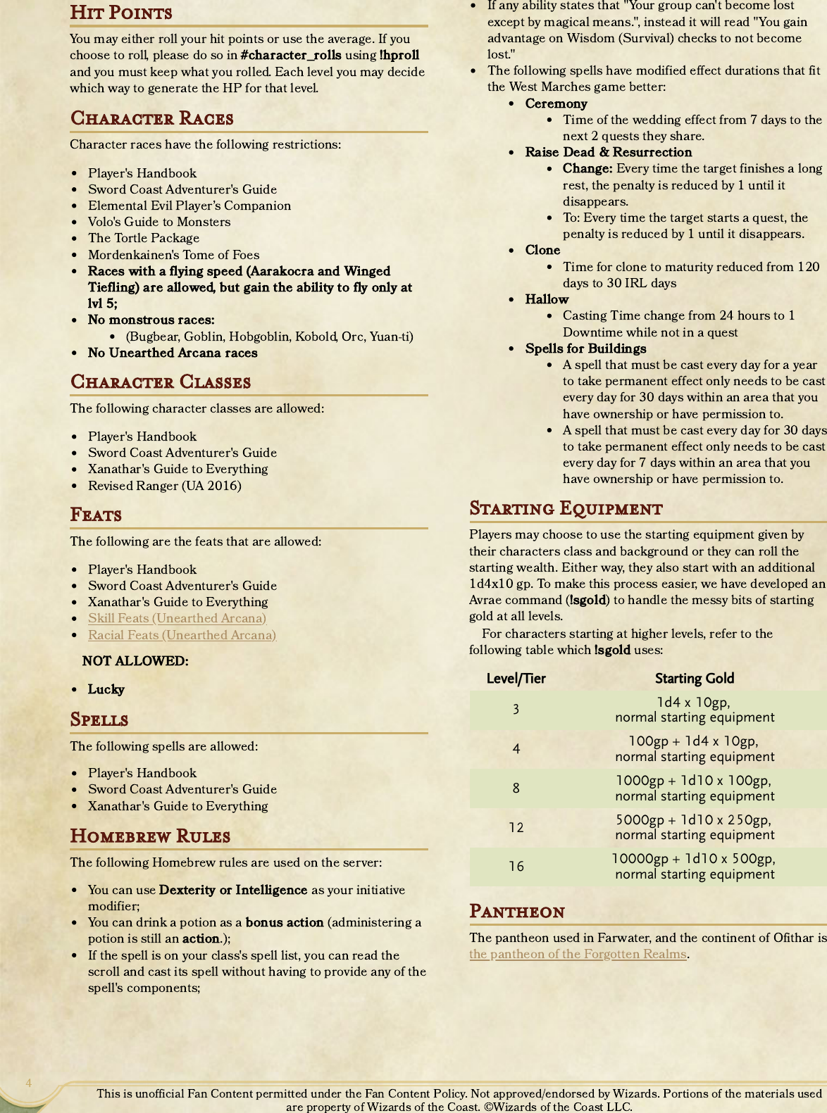 Page 4 of 9 - Player's Guide  GM Binder