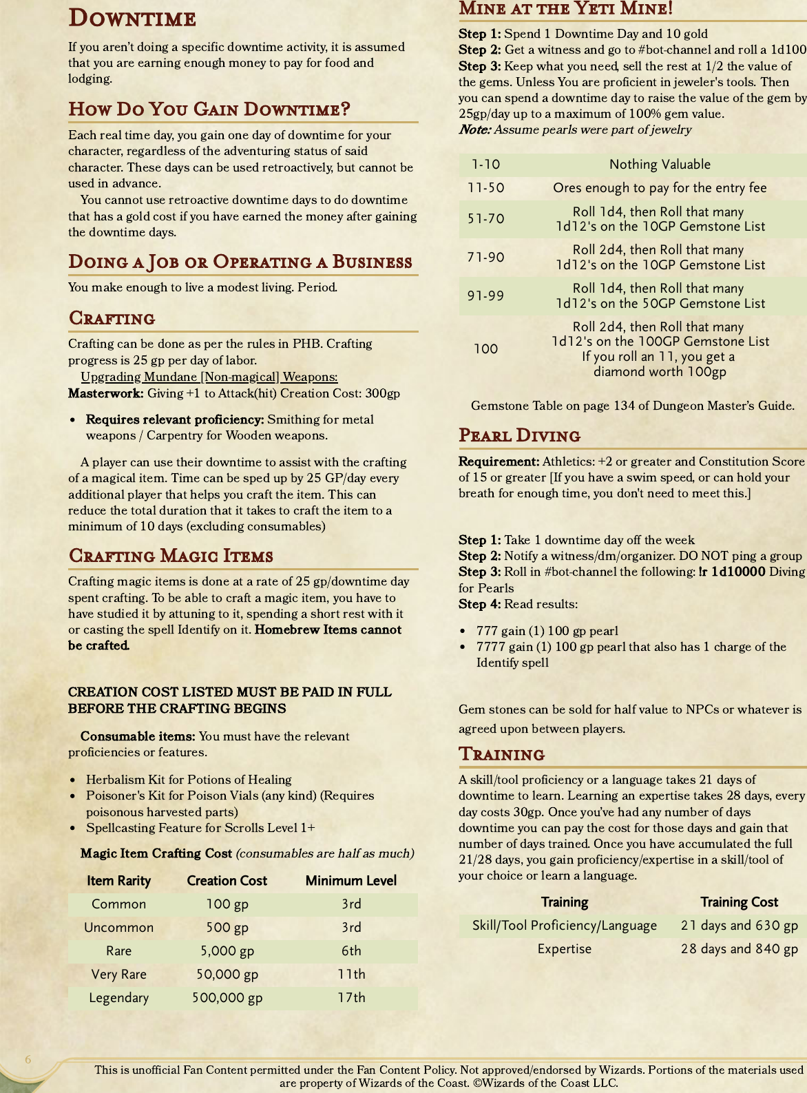 Page 6 of 9 - Player's Guide  GM Binder