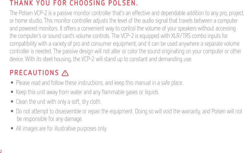 Page 2 of 8 - VCP-2 Manual  Polsen User