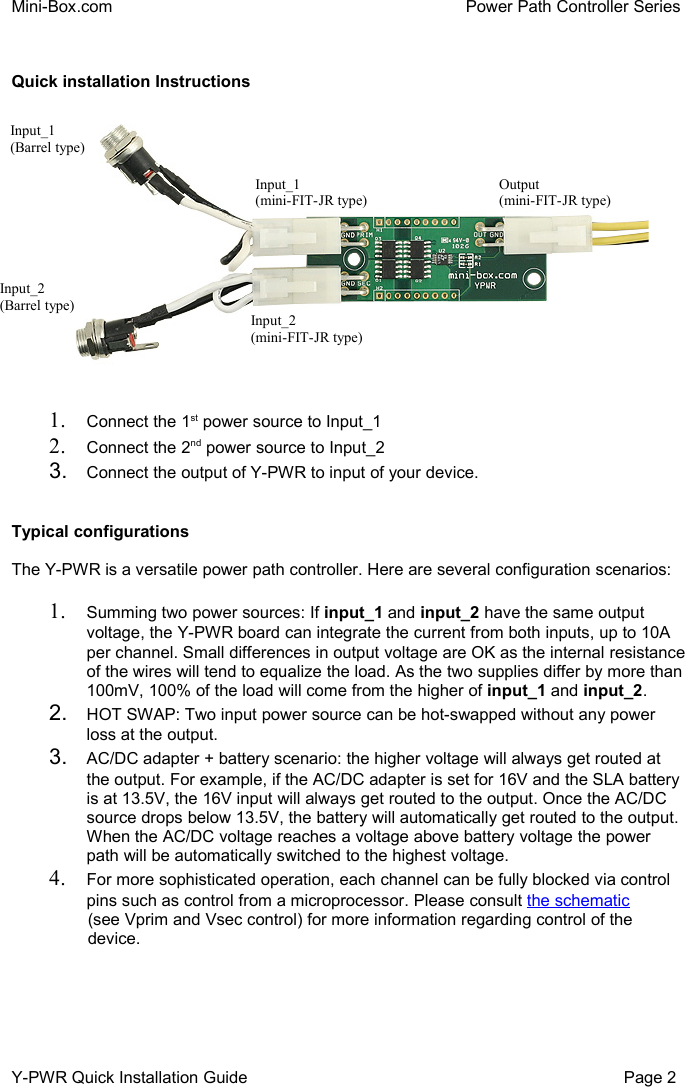 Page 2 of 3 - PW-60-MINI-ITX Power-hot-swap-PWR-Y-PWR-manual