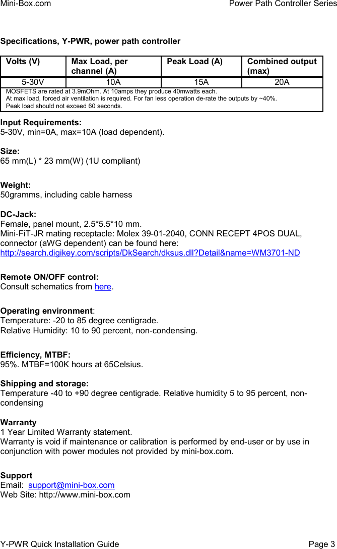 Page 3 of 3 - PW-60-MINI-ITX Power-hot-swap-PWR-Y-PWR-manual