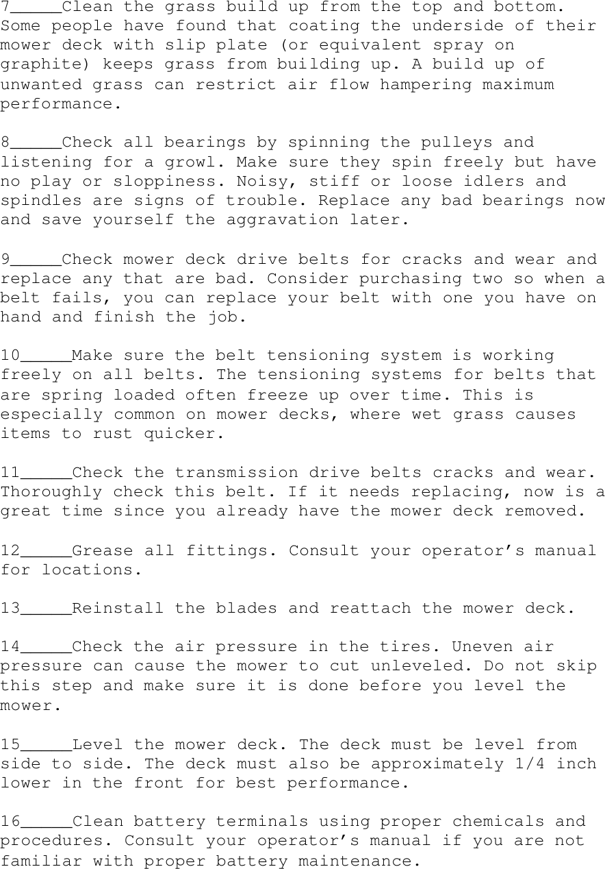Page 2 of 3 - Preseason Maintenance Checklist  !!