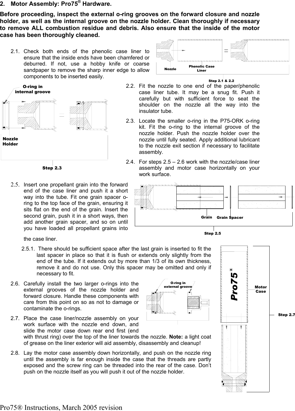 Page 3 of 6 - Pro75_Instructions_March2005 Pro75 Instructions
