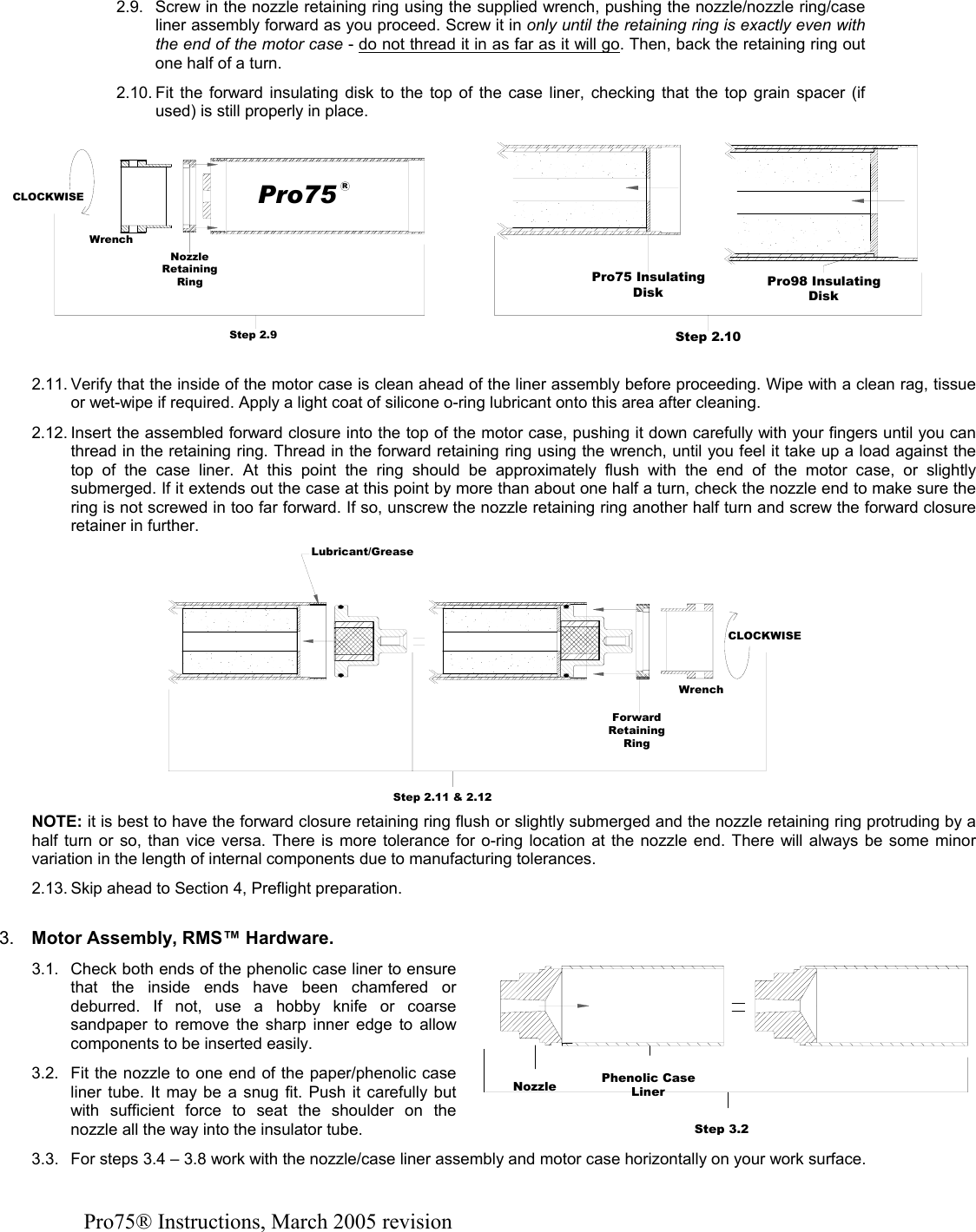 Page 4 of 6 - Pro75_Instructions_March2005 Pro75 Instructions