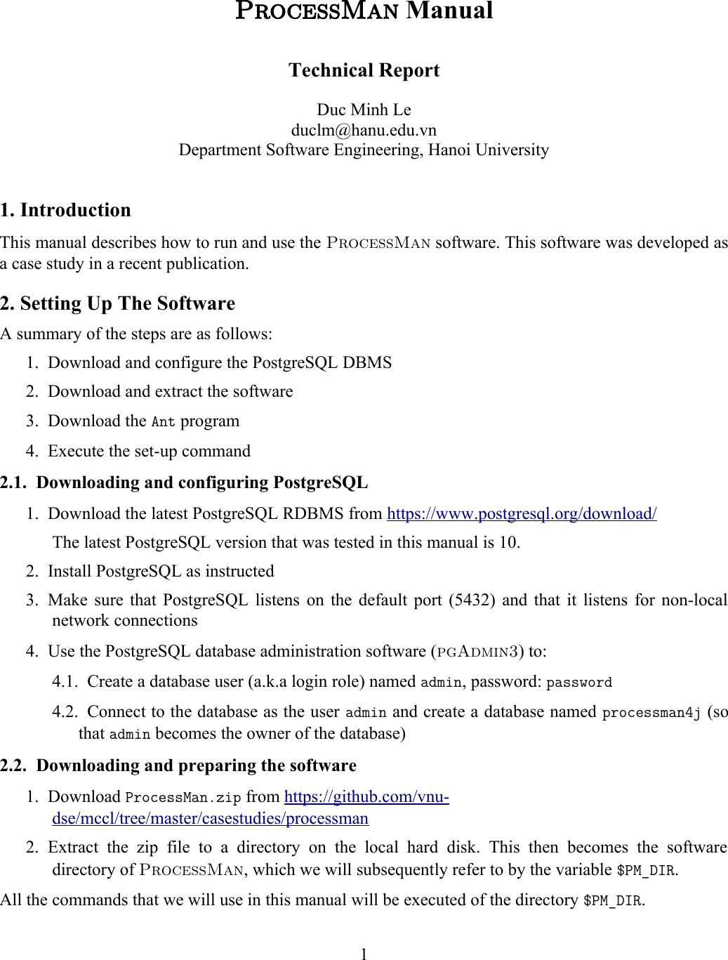 Page 1 of 12 - Technical Report Process Man-manual