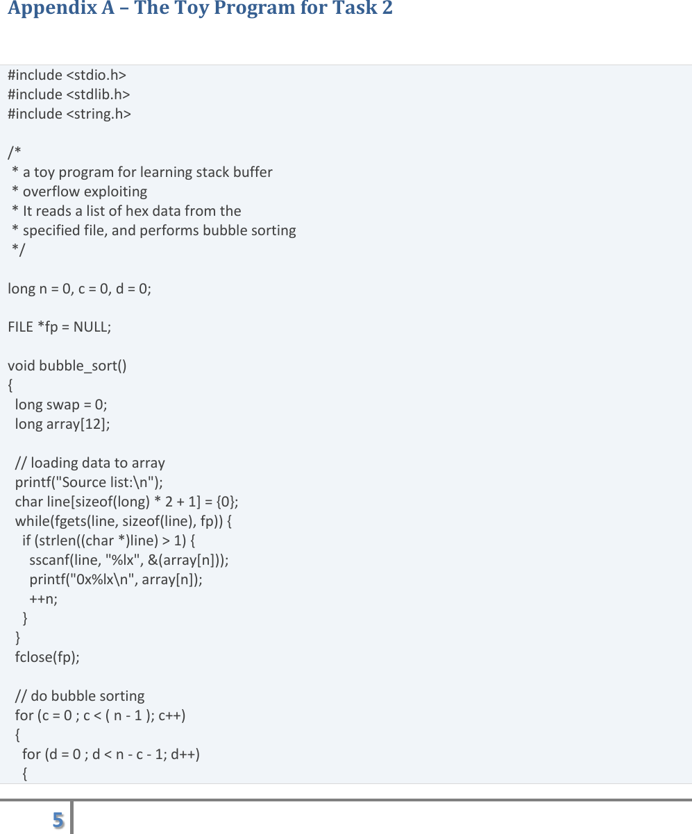 Page 5 of 7 - Project 1 Buffer Overflow Instructions