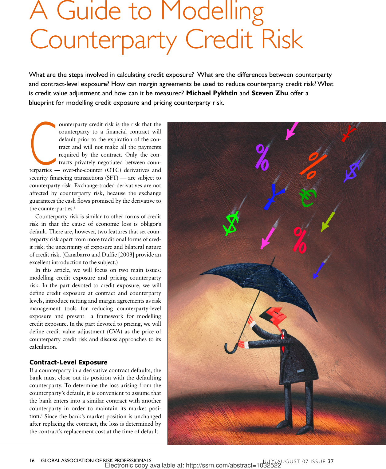 Page 1 of 7 - 16_CoverStory_ Pykhtin, Zhu - 2007 A Guide To Ling Counterparty Credit Risk